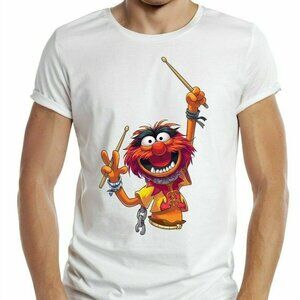Animal T-shirt Muppet White 80s 90s Retro Tee